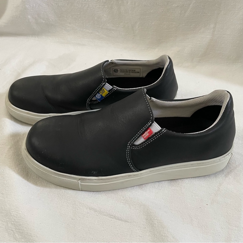 Mellow Walk Owen/Jessica steel toe shoes. Black  slip on women’s size 7.5